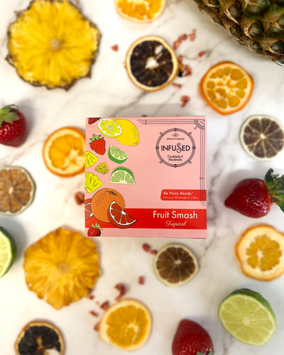 Tropical Fruit Smash Cocktail Infusion Kit. Can also be made into a Mocktail. Used with Vodka, Gin, Rum or Bourbon. 