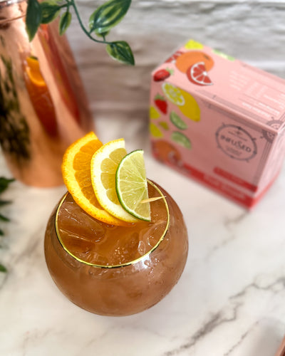 Tropical Fruit Smash Cocktail Infusion Kit. Can also be made into a Mocktail. Used with Vodka, Gin, Rum or Bourbon. 