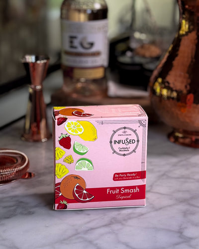 Tropical Fruit Smash Cocktail Infusion Kit. Can also be made into a Mocktail. Used with Vodka, Gin, Rum or Bourbon.