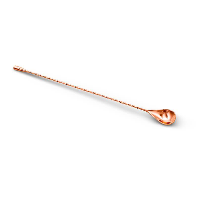 copper finish bar spoon for mixing cocktails - never drink ordinary - spirits with smoke